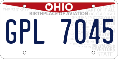 OH license plate GPL7045