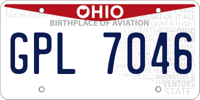 OH license plate GPL7046