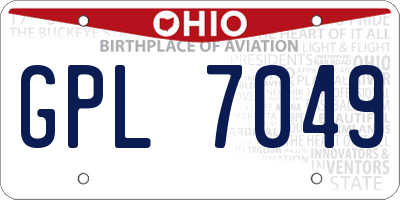 OH license plate GPL7049