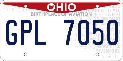 OH license plate GPL7050
