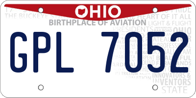 OH license plate GPL7052