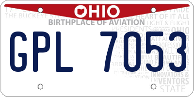 OH license plate GPL7053