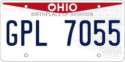 OH license plate GPL7055