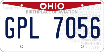 OH license plate GPL7056
