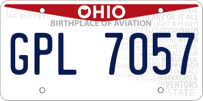 OH license plate GPL7057