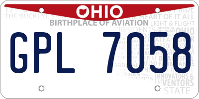 OH license plate GPL7058