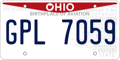 OH license plate GPL7059