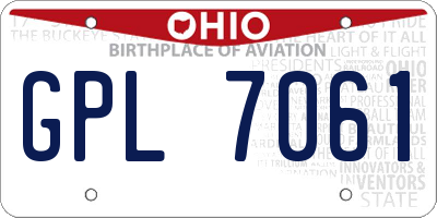 OH license plate GPL7061