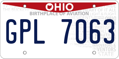 OH license plate GPL7063