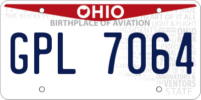 OH license plate GPL7064