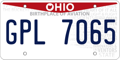 OH license plate GPL7065