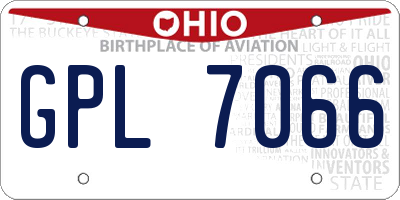 OH license plate GPL7066