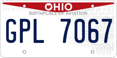 OH license plate GPL7067