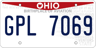 OH license plate GPL7069