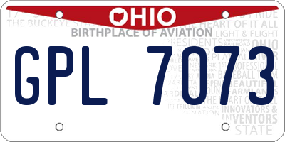 OH license plate GPL7073