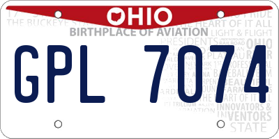 OH license plate GPL7074