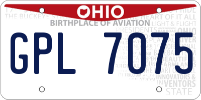 OH license plate GPL7075