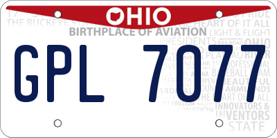 OH license plate GPL7077