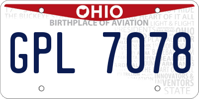 OH license plate GPL7078