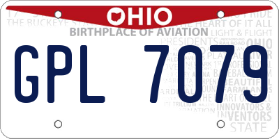 OH license plate GPL7079