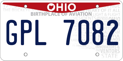OH license plate GPL7082