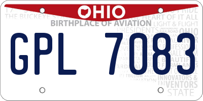 OH license plate GPL7083