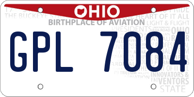 OH license plate GPL7084