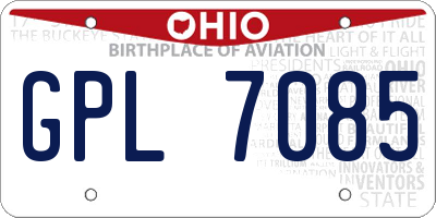 OH license plate GPL7085
