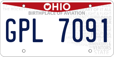 OH license plate GPL7091