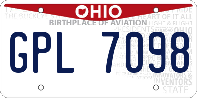 OH license plate GPL7098