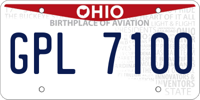 OH license plate GPL7100