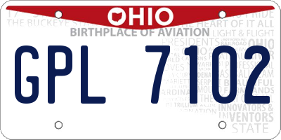 OH license plate GPL7102