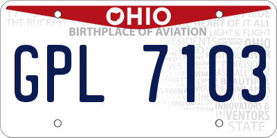 OH license plate GPL7103
