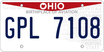 OH license plate GPL7108