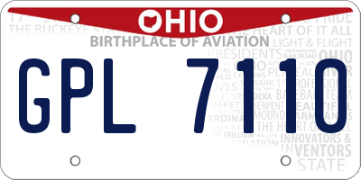 OH license plate GPL7110