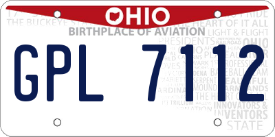 OH license plate GPL7112