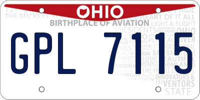 OH license plate GPL7115