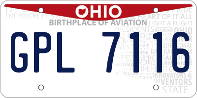 OH license plate GPL7116