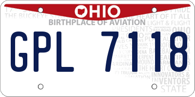 OH license plate GPL7118