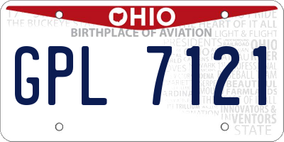 OH license plate GPL7121