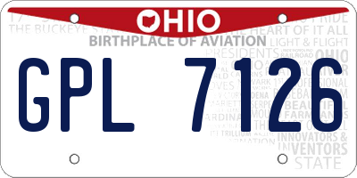 OH license plate GPL7126