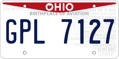 OH license plate GPL7127