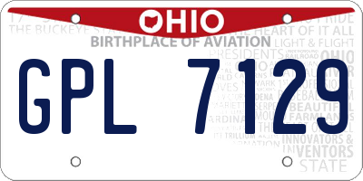 OH license plate GPL7129