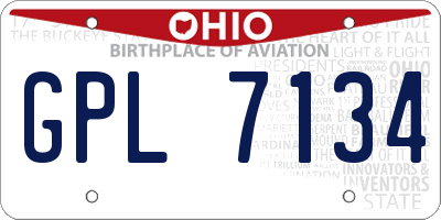 OH license plate GPL7134