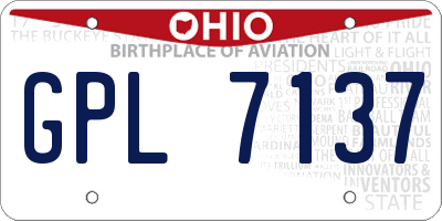 OH license plate GPL7137