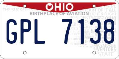 OH license plate GPL7138