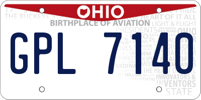 OH license plate GPL7140