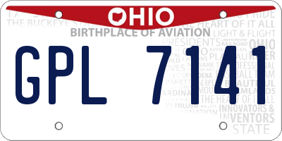 OH license plate GPL7141