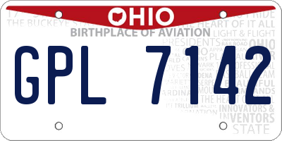 OH license plate GPL7142
