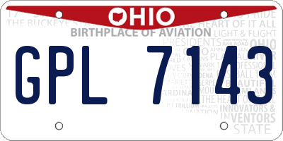 OH license plate GPL7143